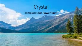  Presentation with canada ontario lake of two - Beautiful presentation featuring majestic mountain lake in canada backdrop and a  colored foreground