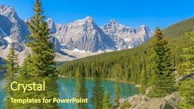  Presentation with mountain lake - Presentation theme consisting of majestic mountain lake in canada background and a tawny brown colored foreground