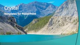  Presentation with mountain lake - Audience pleasing slide deck consisting of majestic mountain lake in canada backdrop and a  colored foreground