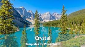  Presentation with canada ontario lake of two - Slides consisting of majestic mountain lake in canada background and a  colored foreground