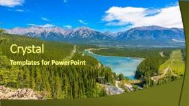  Presentation with canada ontario lake of two - Presentation theme having majestic mountain lake in canada background and a  colored foreground