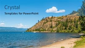  Presentation with canada - Presentation theme enhanced with majestic-mountain-lake-in-canada background and a light blue colored foreground