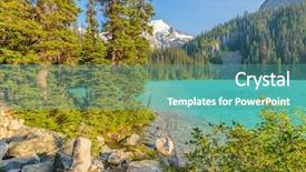 Presentation with mountain lake - Presentation design enhanced with majestic mountain lake in canada upper joffre lake trail view background and a teal colored foreground