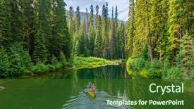  Presentation with canada ontario lake of two - PPT layouts enhanced with majestic mountain lake in canada background and a  colored foreground