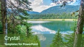  Presentation with mountain lake - Slides enhanced with majestic mountain lake in canada background and a  colored foreground