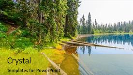  Presentation with british columbia - Presentation design featuring majestic mountain lake in canada lightning lake in manning park in british columbia lake trail view background and a gold colored foreground