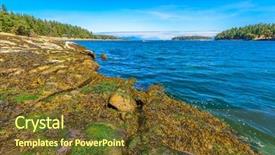  Presentation with canada - Presentation design consisting of majestic mountain lake in canada drumbeg park lake trail view background and a tawny brown colored foreground