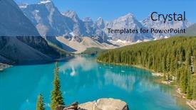  Presentation with mountain lake - Cool new PPT layouts with majestic mountain lake in canada backdrop and a teal colored foreground
