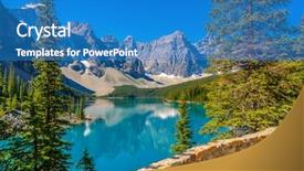  Presentation with canada ontario lake of two - PPT theme consisting of majestic mountain lake in canada background and a  colored foreground