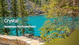  Presentation with canada ontario lake of two - Slides consisting of majestic mountain lake in canada background and a teal colored foreground