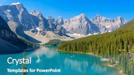  Presentation with mountain lake - Slide set consisting of majestic mountain lake in canada background and a teal colored foreground