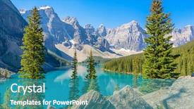  Presentation with mountain lake - Slide deck having majestic mountain lake in canada background and a teal colored foreground