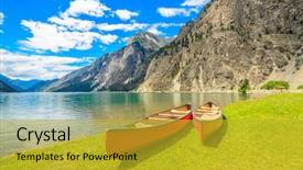  Presentation with british columbia canada - Presentation enhanced with majestic mountain lake in canada background and a  colored foreground