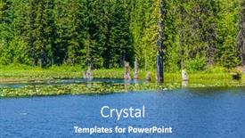  Presentation with mountain lake - PPT theme with majestic-mountain-lake-with-forest background and a teal colored foreground