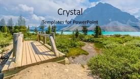  Presentation with canada - Slide deck consisting of majestic mountain lake and small wooden bridge in canada background and a light blue colored foreground
