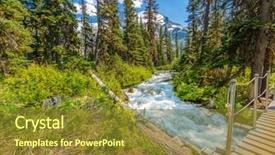  Presentation with british columbia - Beautiful PPT theme featuring majestic mountain river in canada upper joffre lake trail in british columbia backdrop and a gold colored foreground