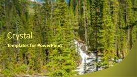  Presentation with falls - Colorful PPT theme enhanced with majestic mountain river in canada athabaska falls in alberta canada backdrop and a tawny brown colored foreground