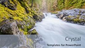  Presentation with motion - PPT theme consisting of majestic-mountain-river-in-slow and a light blue colored foreground