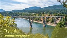  Presentation with vancouver - Colorful presentation theme enhanced with majestic-mountain-river-with-mountain backdrop and a tawny brown colored foreground