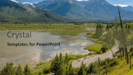  Presentation with vancouver - Slide set having majestic-mountain-river-with-mountain background and a coral colored foreground