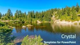  Presentation with canada ontario lake of two - PPT layouts featuring majestic mountain wild forest lake background and a  colored foreground