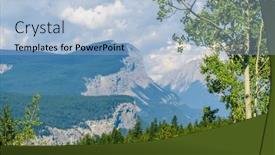 Presentation with america canada - Presentation theme featuring majestic-mountains-with-forest-foreground background and a light blue colored foreground