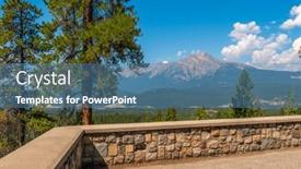  Presentation with america canada - Presentation theme having majestic-mountains-with-forest-foreground background and a teal colored foreground