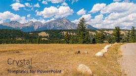  Presentation with america canada - Slide deck with majestic-mountains-with-forest-foreground background and a gold colored foreground