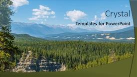  Presentation with america canada - PPT layouts having majestic-mountains-with-forest-foreground background and a light blue colored foreground