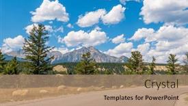  Presentation with america canada - PPT theme enhanced with majestic-mountains-with-forest-foreground background and a coral colored foreground