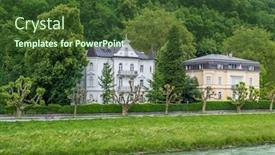  Presentation with salzburg - Theme enhanced with majestic-river-in-city background and a tawny brown colored foreground