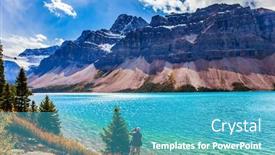  Presentation with environmental - Presentation design featuring majestic-rockies-of-canada background and a teal colored foreground