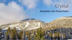  Presentation with forest winter - Presentation theme enhanced with majestic-snow-mountains-and-winter background and a light blue colored foreground