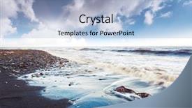  Presentation with stormy sea - Beautiful theme featuring majestic summer sunset over the stormy sea overcast sky crimea ukraine europe beauty world backdrop and a light blue colored foreground