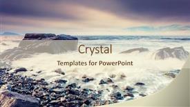  Presentation with stormy sea - Audience pleasing slide deck consisting of two businessman shaking hands over blur night cityscape backdrop and a dark gray colored foreground