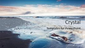  Presentation with stormy sea - Presentation design enhanced with majestic summer sunset over the stormy sea dramatic overcast sky crimea ukraine europe beauty world background and a light blue colored foreground