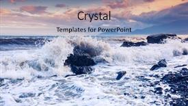  Presentation with stormy sea - PPT theme enhanced with party - beach bikini happiness leisure relaxation background and a tawny brown colored foreground