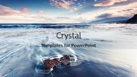  Presentation with stormy sea - Amazing presentation design having majestic summer sunset backdrop and a light blue colored foreground