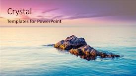  Presentation with sunset coast of the sea - Audience pleasing theme consisting of majestic summer sunset backdrop and a lemonade colored foreground