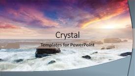  Presentation with stormy sea - Beautiful presentation featuring globe global business planet shape concept backdrop and a ocean colored foreground