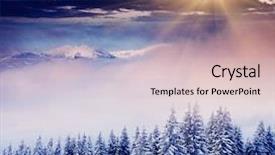  Presentation with mountains fantasy abstract nature landscape - Cool new slides with majestic sunset in the foggy backdrop and a lemonade colored foreground