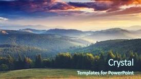  Presentation with sunset - Presentation having majestic sunset in the mountains background and a tawny brown colored foreground