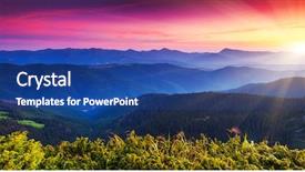  Presentation with transylvania - Slide set featuring majestic sunset in the mountains background and a ocean colored foreground