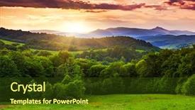  Presentation with storm - PPT theme consisting of majestic sunset in the mountains landscape overcast sky before storm carpathian ukraine europe beauty world background and a tawny brown colored foreground