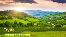  Presentation with storm - Slide deck with majestic sunset in the mountains landscape overcast sky before storm carpathian ukraine europe beauty world background and a tawny brown colored foreground