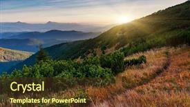  Presentation with mountains - Amazing PPT theme having majestic sunset in the mountains backdrop and a  colored foreground