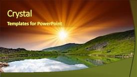  Presentation with sunset - PPT layouts consisting of majestic sunset in the mountains background and a tawny brown colored foreground