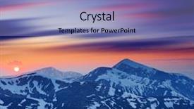  Presentation with mountains fantasy abstract nature landscape - Slide deck with majestic sunset in the mountains background and a  colored foreground