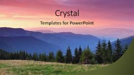  Presentation with sugarcane fields mountains landscape nature - Cool new theme with majestic sunset in the mountains backdrop and a  colored foreground