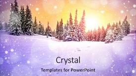  Presentation with winter - Presentation enhanced with majestic sunset in the winter background and a sky blue colored foreground